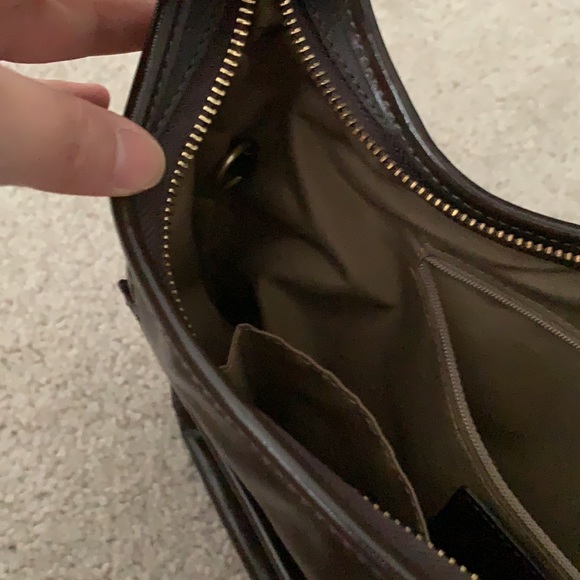 NWT COACH Factory Dark Brown Patent Leather Hobo Shoulder Bag - Picture 5 of 13